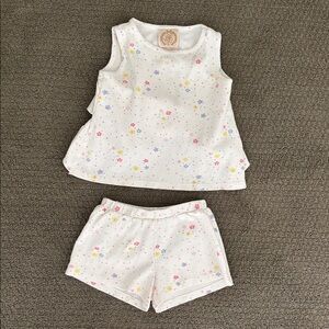 The Beaufort Bonnet Company Floral Kids Matching Set - White and Multicolor